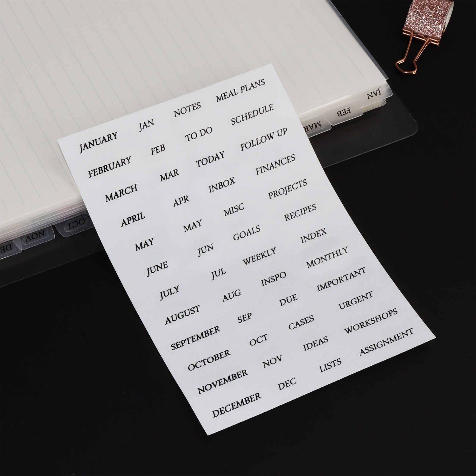 6 Hole A5 Dividers Tabs 12pcs Plain White A5 Plastic Tab Dividers Monthly Planner Clear Dividers