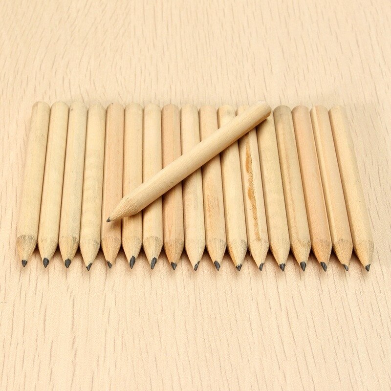 100Pcs/lot Wood HB Short Pencil 8.6cm Eco-friendly Mechanical Graphite Mini Pencil for Kids Office School Stationery Supplies