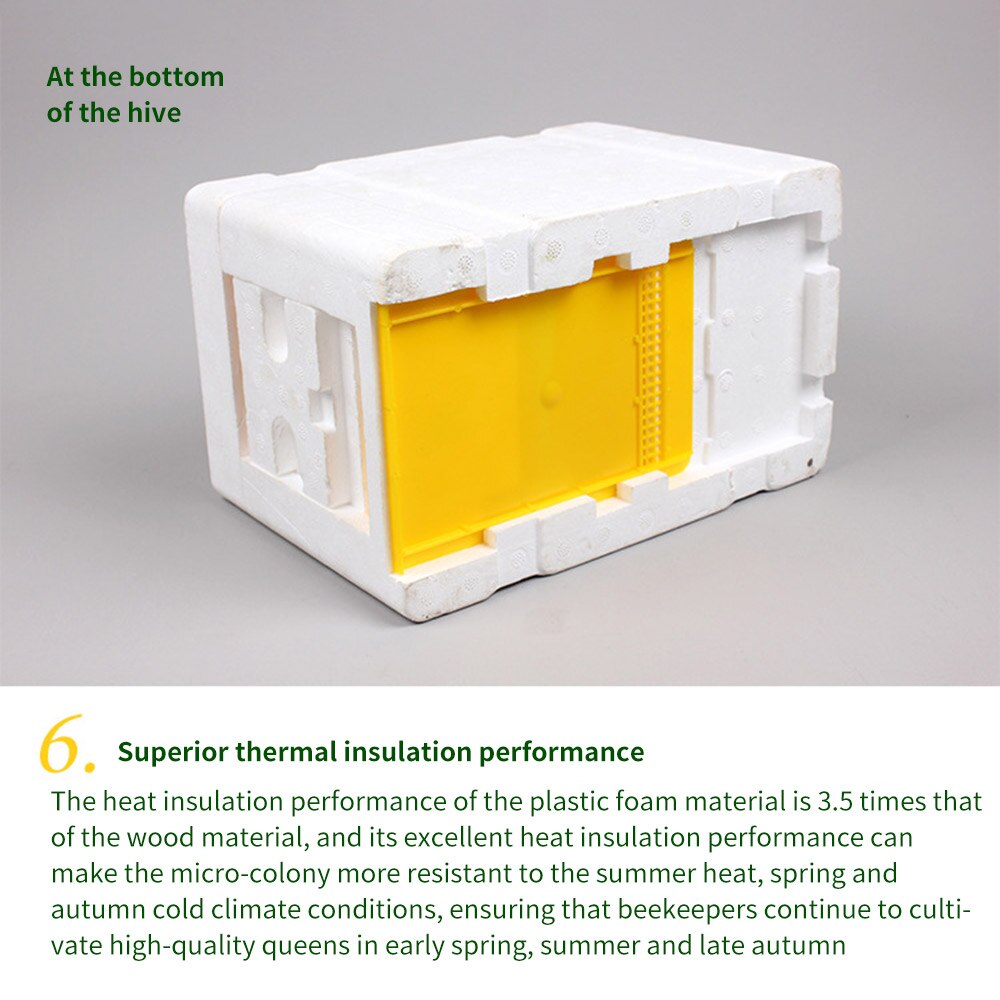 Bee Hive Beekeeping King Box Pollination Box Foam Frames Beekeeping Tool Kit Hive Box Harvest Beehive Pollination Beekeeping