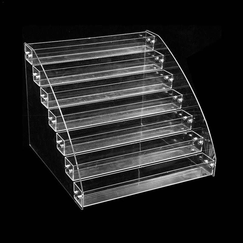 Acrylic Nail Polish Display Organizer Manicure Cosmetics Jewelry Display Stand Holder Clear Makeup Box WJ604: 7 LAYERS