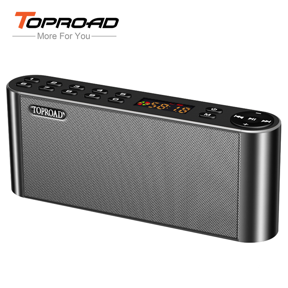 TOPROAD HIFI Bluetooth Speaker Portable Wireless Super Bass Dual Speakers Soundbar with Mic TF FM Radio USB Sound Box