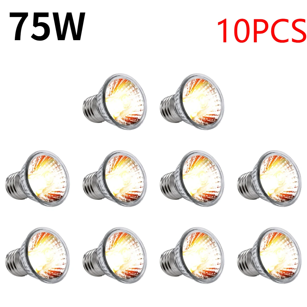 25/50/75W UVA+UVB Reptile Lamp Bulb Turtle Basking UV Light Bulbs Heating Lamp Full Spectrum Sunlamp for Amphibians Lizards: Clear