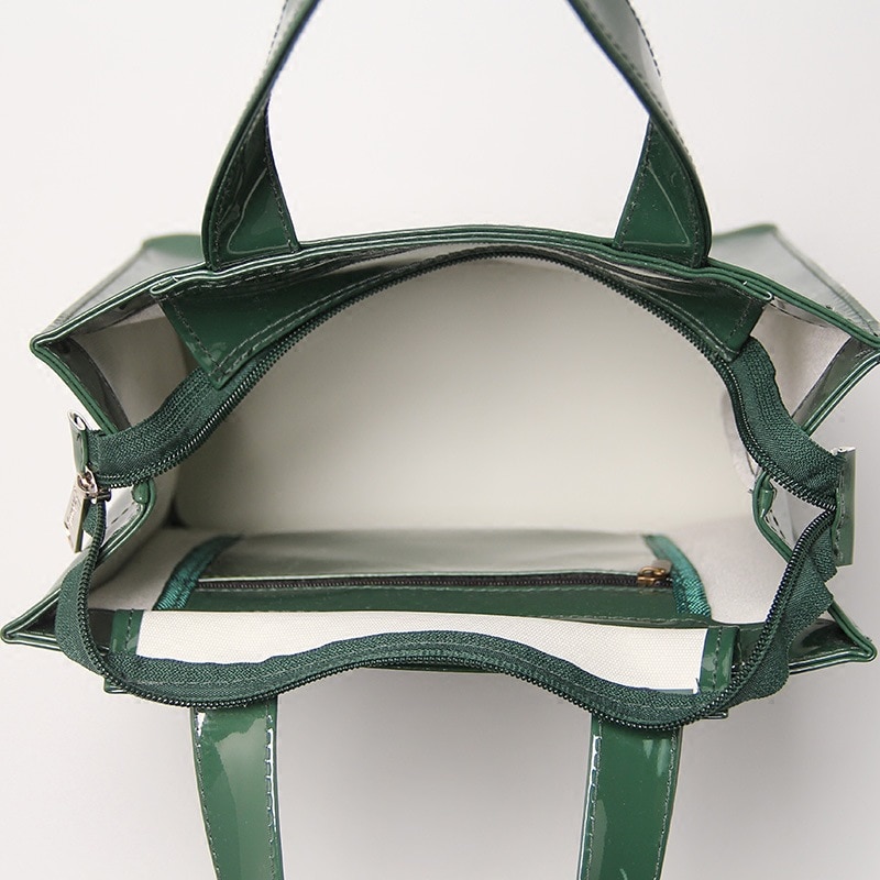 Best selling pvc shopping bag green large capacity waterproof tote bag shoulder bag Mummy bag