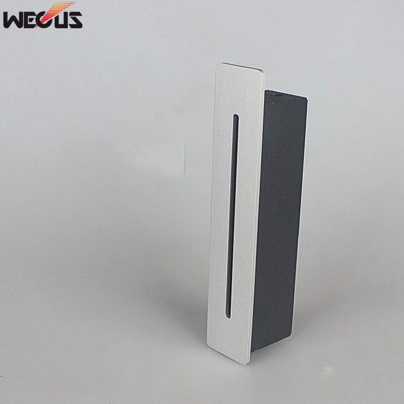 (WECUS) Strip-shaped downlight footlight, embedded rectangular led corridor stair light, kicking light: Sand silver / warm light