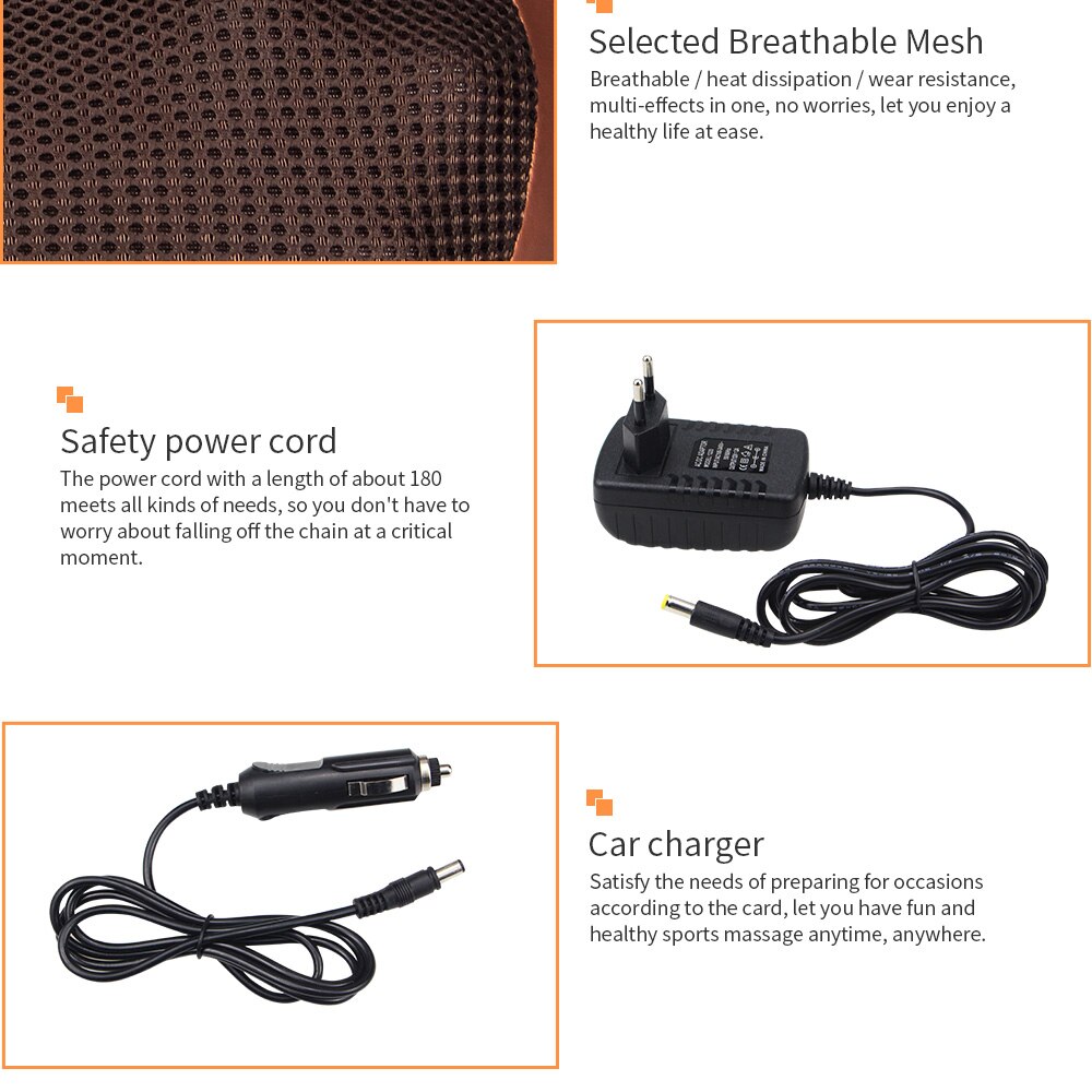Electric Massage Pillow 8D Head Infrared Heating Neck Massager Home Car Multifunctional Shiatsu Massage Relaxation Body Machine