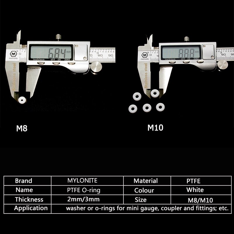 High Pressure PTFE M8 M10 O-Ring Gasket Air Seal Sealing for Mini Gauge Quick Fittings Coupler Socket