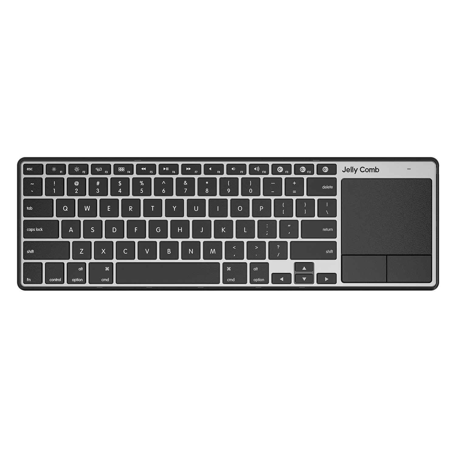 Jelly Comb Rechargeable Ultra Slim Multi-Device Bluetooth Wireless Keyboard with Touchpad for MacBook iMac iPhone iPad Pro Air