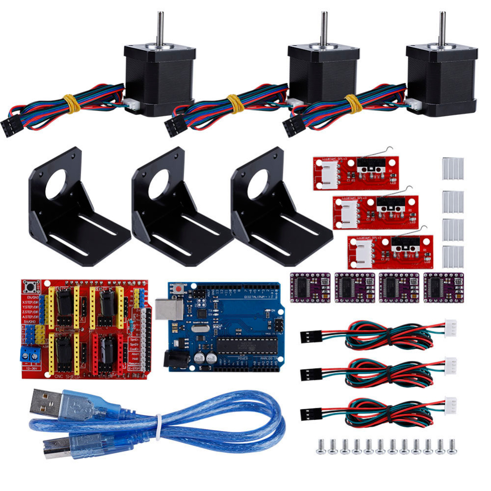 Impresora 3D Arduino CNC módulo Kit Motor paso a paso Drive para Kuman R3 para Arduino 3D impresora Accesorios