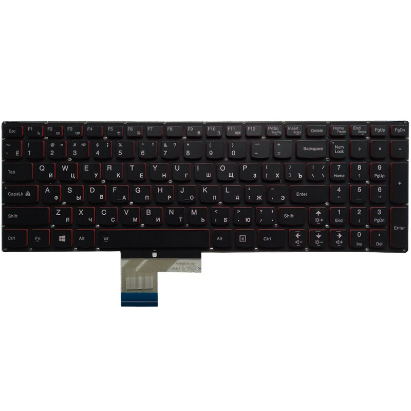 Ru tastatur for lenovo  y50 y50-70 y50-70a y50-70am- ifi  y50-70as- ise  y70 y70-70t y70p-70t russisk laptop tastatur bakgrunnsbelyst