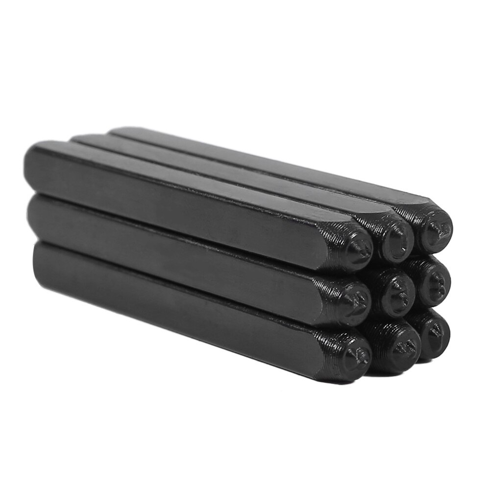 9 pcs Number Stamp Punch Set Hardened Steel Metal Alphabet Letter Wood Leather Punch Tool Craft 2mm 3mm 4mm Leather Tools set