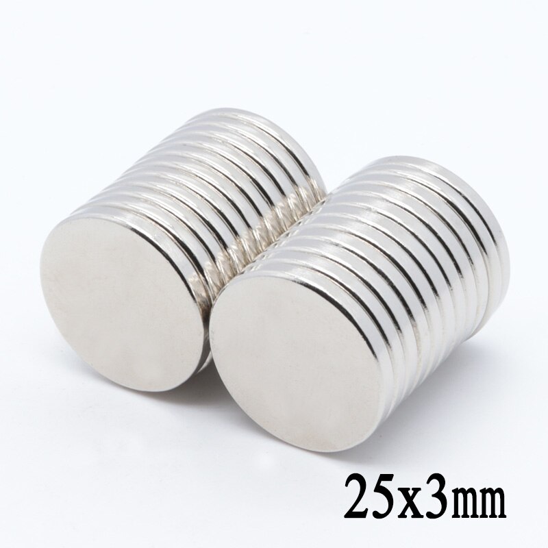50 stuks 25*3 mm n35 supersterke krachtige schijfvormige magneet zeldzame aarde permanente neodymium magneten 25 x 3 mm
