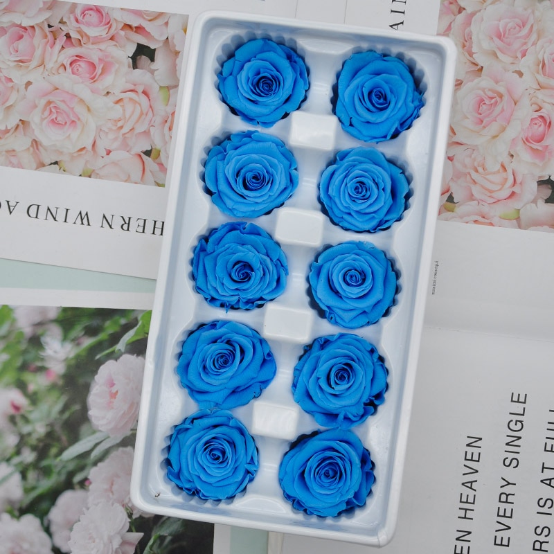 10 st/kartong 4cm konserverade blommor ros blomma odödlig ros alla hjärtans dag evigt liv blomma nivå b