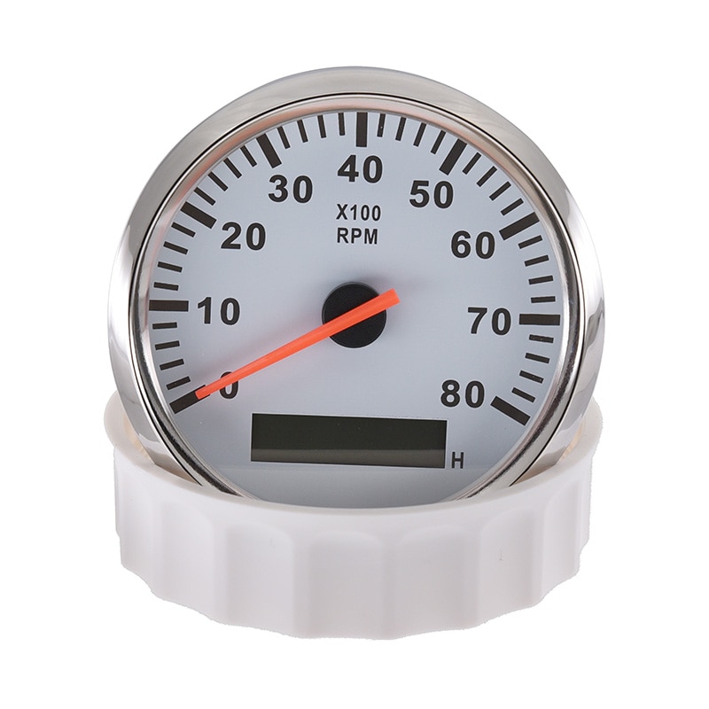 8000 rpm Boat Tachometer RPM Tacho Hour Meter 85mm Car Marine Tacho meter Gauge Diesel &amp;Gasoline Engine RPM Gauge 12V/24V