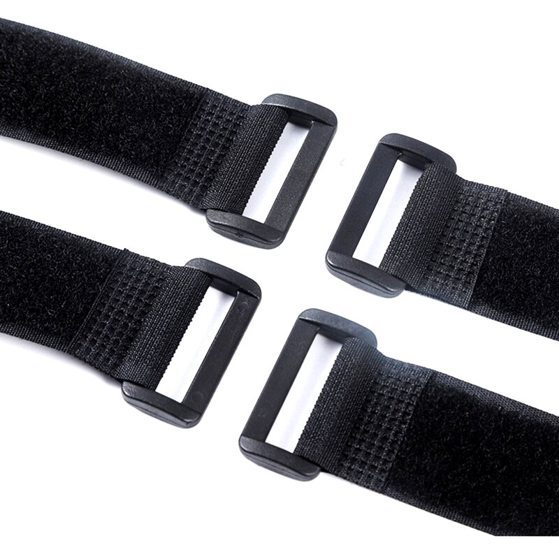 15PCS 2.5cm Width Nylon Reverse Buckles &amp; Hooks Adhesive Fastener Tape Cable Ties Strap Sticky Line Finishing Black