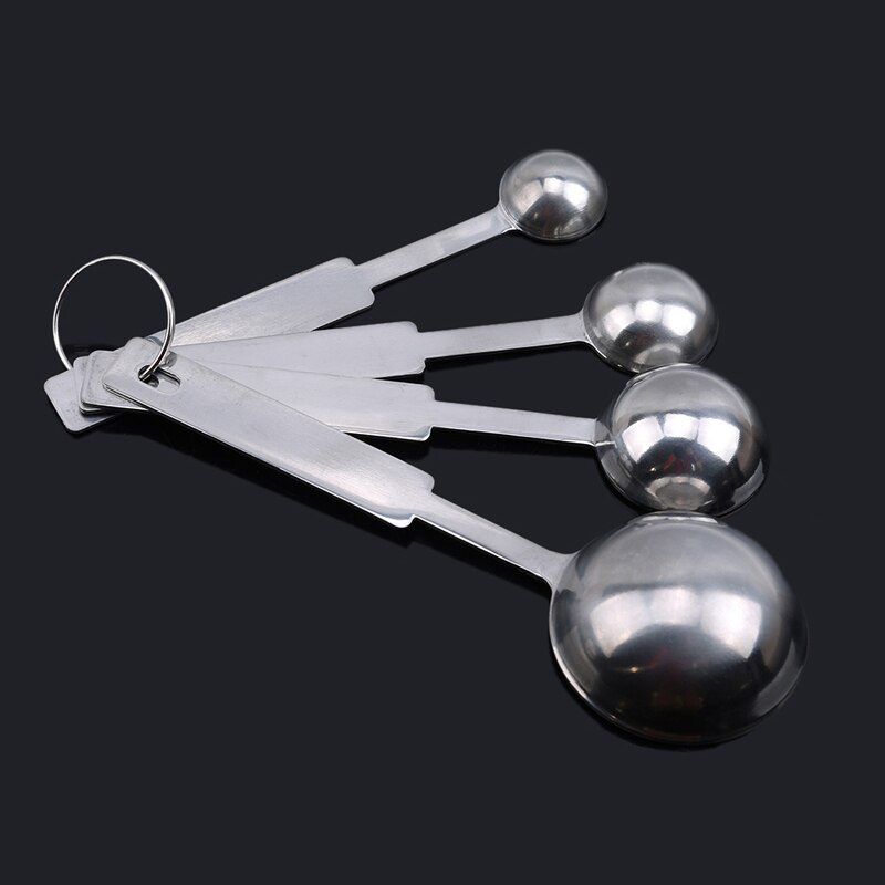4PCS/Set Kitchen Measuring Tools Set Accurate Stainless Steel Measuring Cup Measuring Spoons Scoop For Baking Sugar