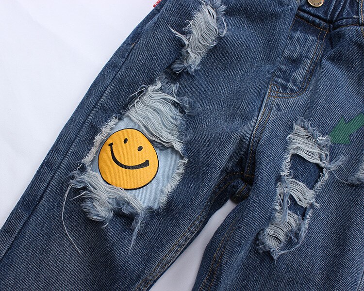 Pantalones vaqueros rasgados para bebés y niñas, Jeans holgados con agujeros, ropa para niños de 2 a 7 años, primavera