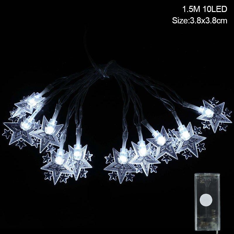 Moon Star LEd Light String Eid Mubarak Decoration for Home Ramadan Kareem Muslim Islamic Decor Hajj Mubarak Eid Al Adha: 1.5M 10LED F