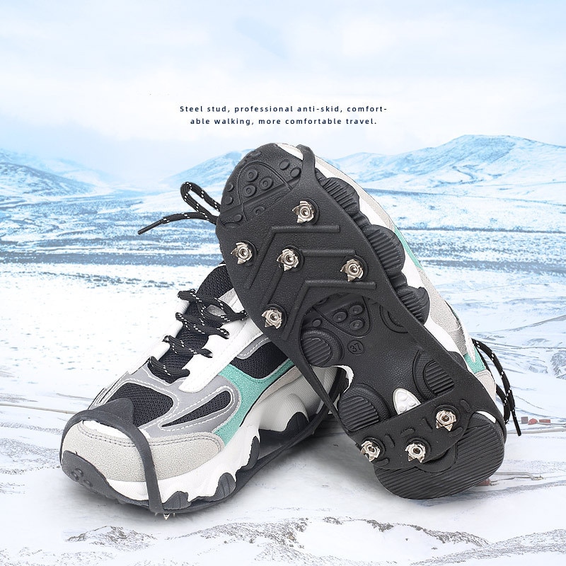 Espinho de sapato para escalada, sapato antiderrapante de neve para saltos, pontas, 8 pinos, 1 par