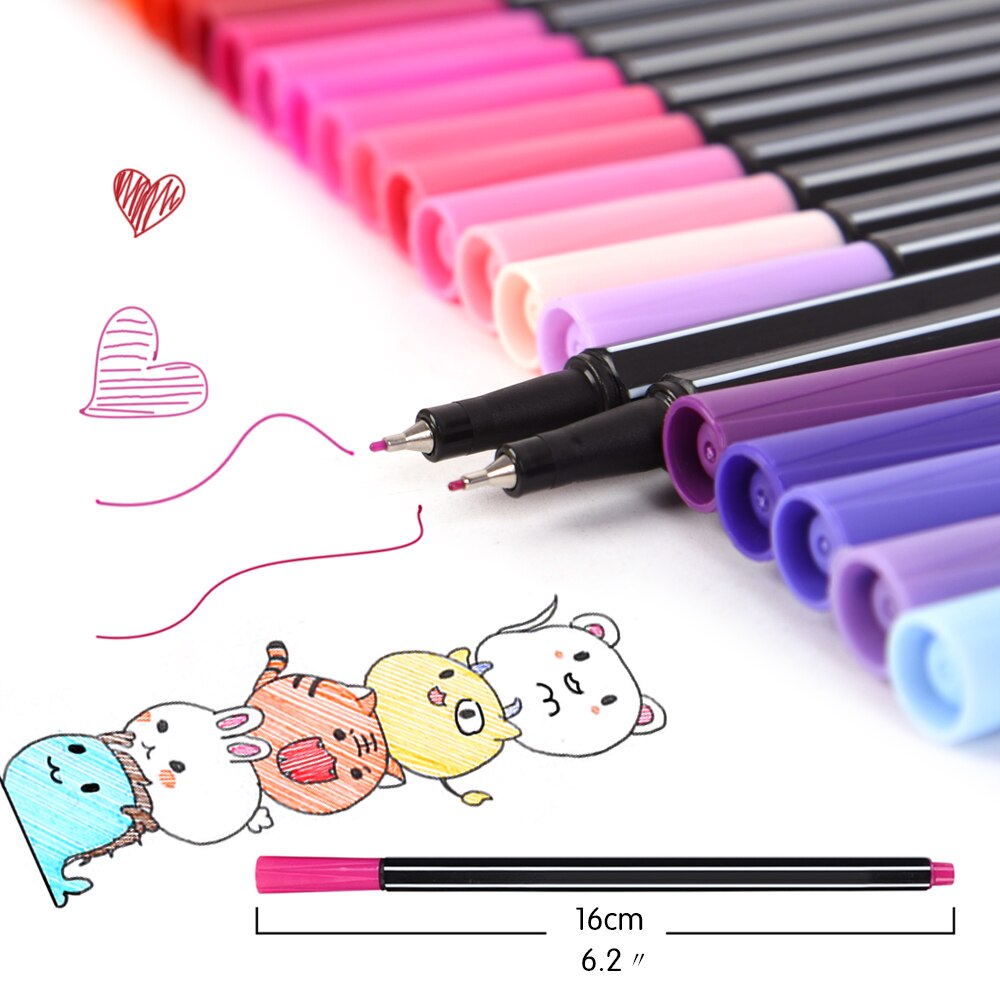 60 fineliner farve penne sæt  - 0.4mm fine point markører fin spids tegnepenne perfekt til bullet journal voksne malebog