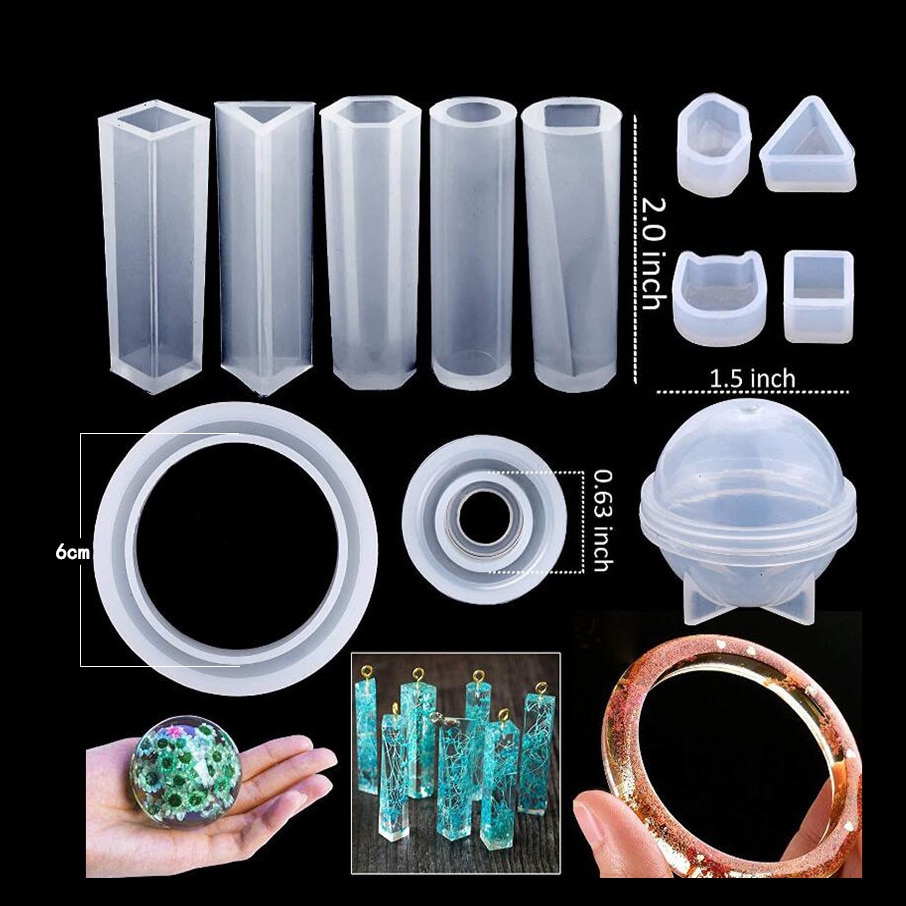 184 pezzi di Stampo In Silicone Della Miscela Bastone Contagocce Catenaccio Gioielli FAI DA TE Che Fanno Gli Accessori Strumenti di Stampi Geometrica Resina Epossidica Combinat