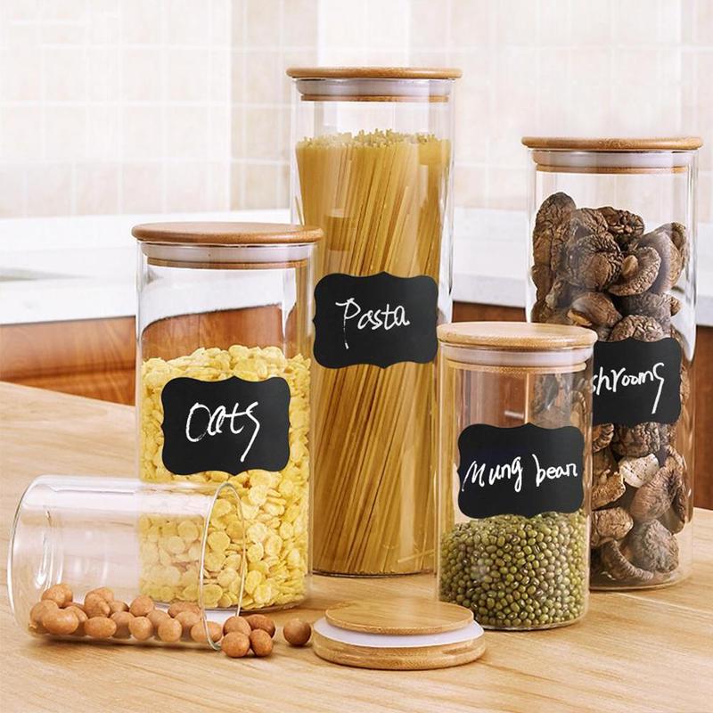 Kitchen Memo Sticker Jar Sticker Label Sticker Blackboard Sticker Glass Bottle Kitchen Classification PVC Kitchen Supplies Cooki