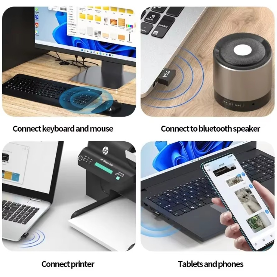 USB Bluetooth-adapter Draadloze Bluetooth-zenderontvanger 5.0 voor pc Laptop Draadloze luidspreker Audio-ontvanger USB-zender
