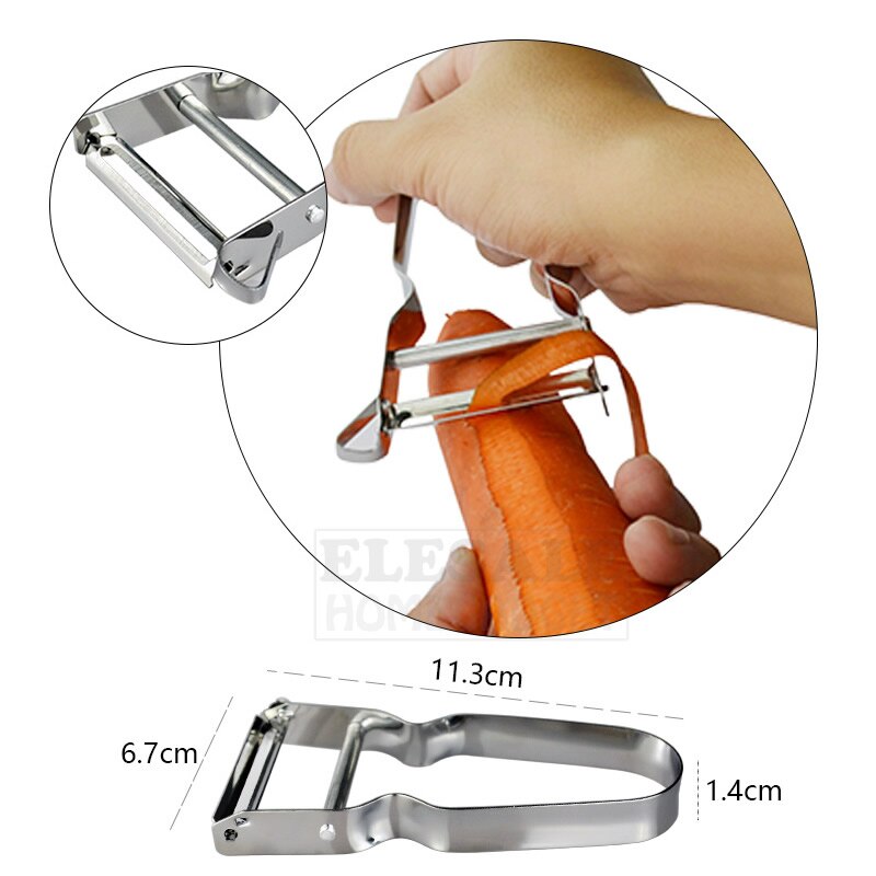 Rvs Dunschiller Snijmachine Voor Fruit Groente Spud Aardappel Franse Wortel Cutter Keuken Gadget Tool Speed Dunschiller Snijmachine
