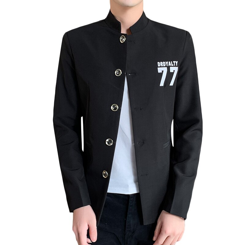 Herfst opstaande kraag heren blazers casual kostuum jas straatkleding sociaal mantelpakje bruiloft zakelijk terno blazer masculino