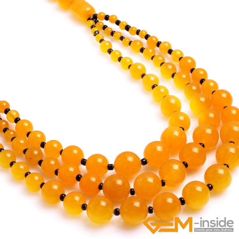 Handmade 8-12mm Beaded Stone Necklace Jewelry 19 inch DIY Long Necklace Jewelry For Women