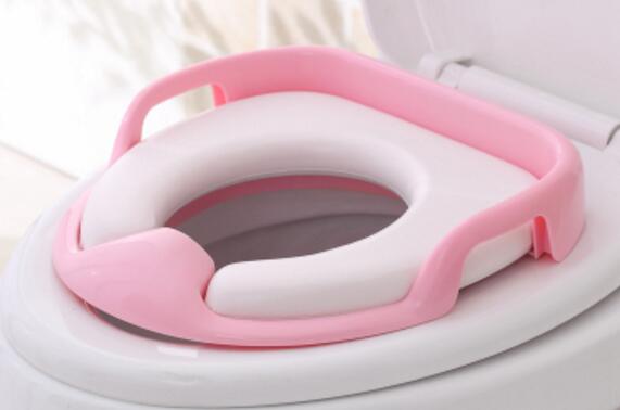 Children Toilets with Handles Kid's Safe Potty Seat Belt Toilet Seat Cover Potties: Pink