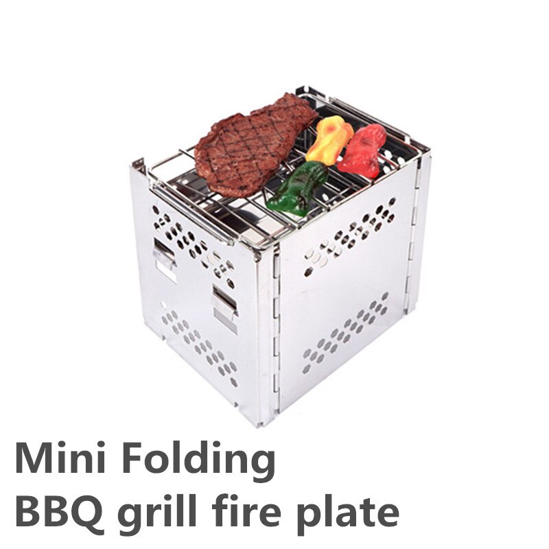 Neue Protable Klapp Feuer Platte Camping BBQ Furnture Ich bin Freien &Ampere; Haushalt edelstahl 430 Grillmulti-Funktion Grill Regal