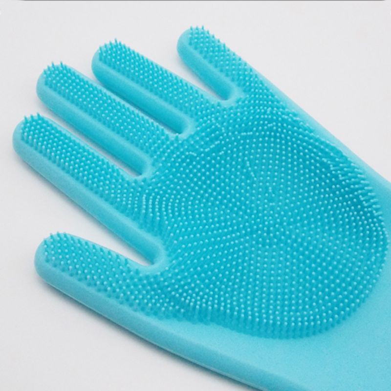 Silikonowe pielęgnacja zwierząt domowych rękawiczki placki kąpieli robić usuwania włosów rękawice ząbkowanie dla kotów LX9C