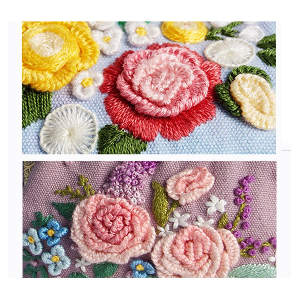 Bordado diy fita flores bolsa, carteira, bolsa de mão, ponto cruz kit para iniciante, bordado, artes de costura, presentes para amigos