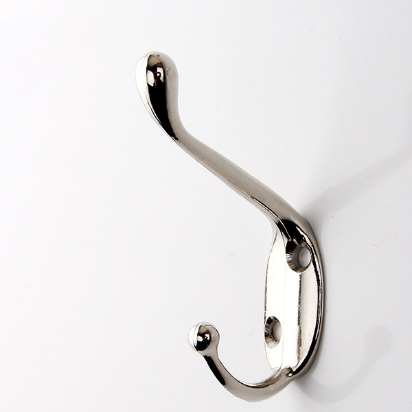 KAK Vintage Hangers Hook Zinc Alloy Wall Hook Bronze Cloth Coat Bag Hat Hanging Hooks Bathroom Kitchen Anitque Racks with screws: 216 Silver