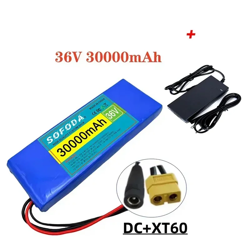 36v 10 s 1p accupakket 18650 30ah oplaadbare lithium-ionbatterijen elektrische auto fiets scooter 20a bms 500w: Lichtgroen