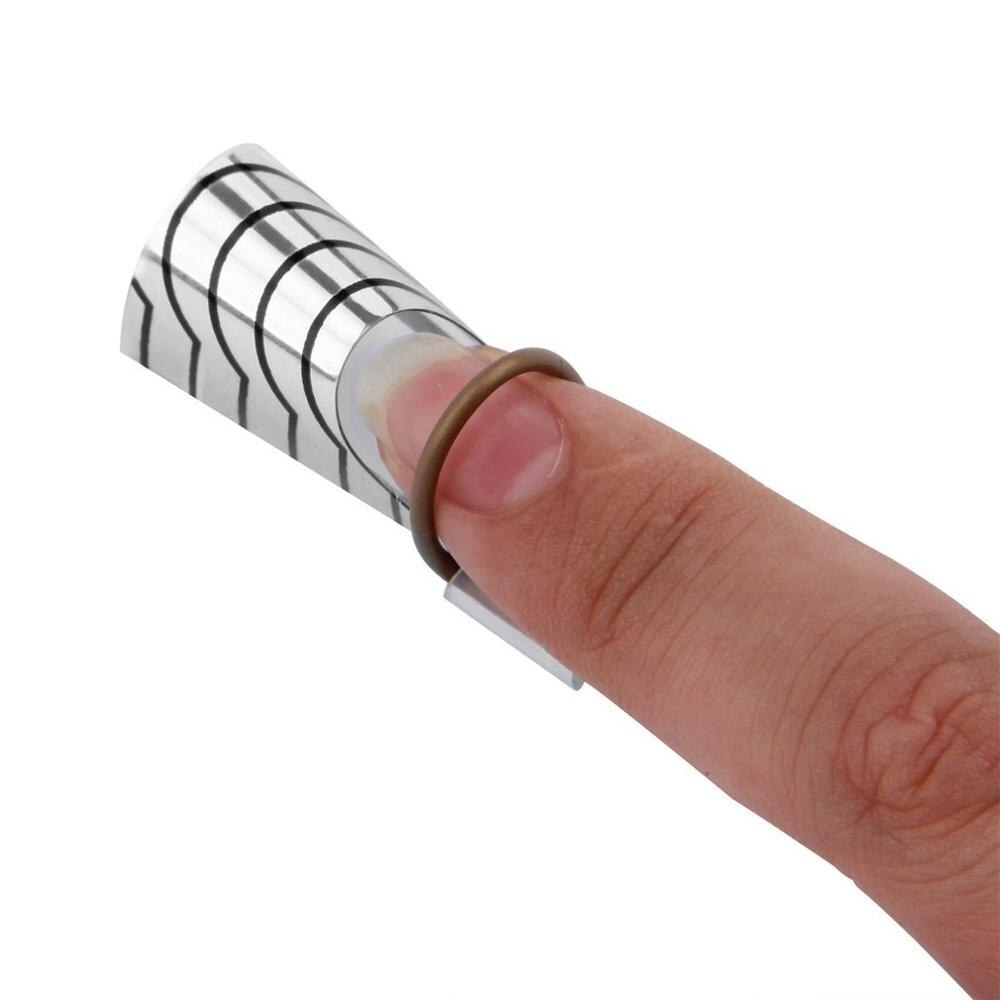 Formas de uñas reutilizables, accesorio de aluminio, herramienta de extensión de uñas de Gel UV, Color plateado ajustable, 5 uds.