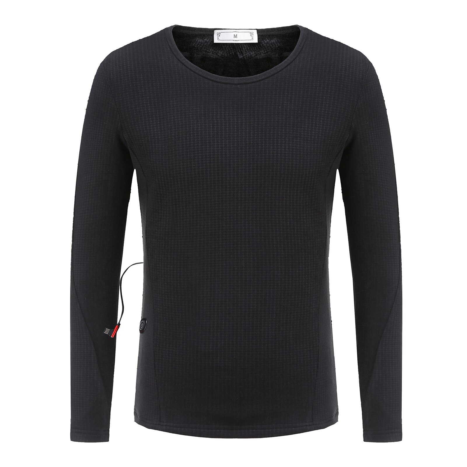Winter Men Warm Electric Heated Underwear Adjustable Temperature Washable Clothes Outdoor Sports Thermal Long Sleeve T-shirt: L