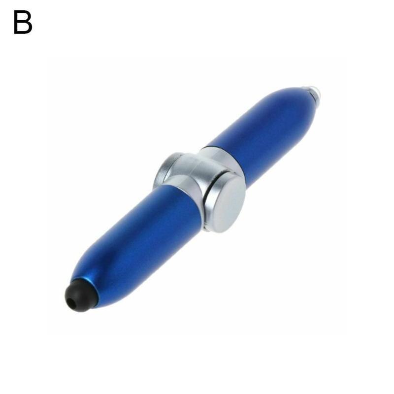 1 Pcs Multifunctionele Gyroscoop Pennen Decompressie Speelgoed Met Gyro Volwassen Pen Speelgoed Stress Licht Spinner Relief Led Balpen fing R7W3: Blue upgrade