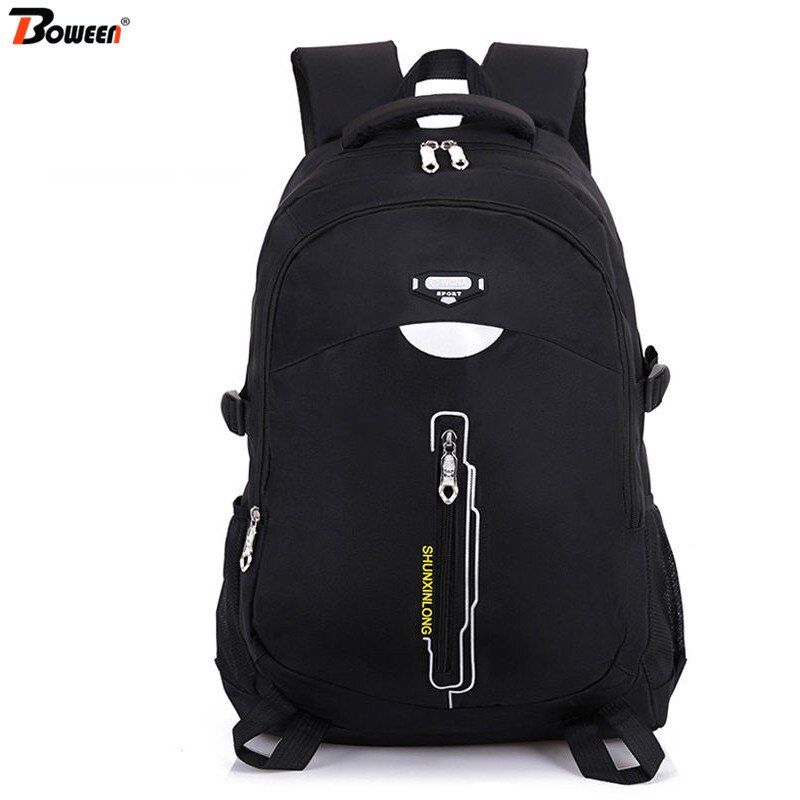 Waterdichte Nylon Schooltassen Voor Tiener Jongens Meisjes Rugzak Mannen Grote Capaciteit Hoge Student Schooltas Vrouwen Bookbags Tiener Zwart