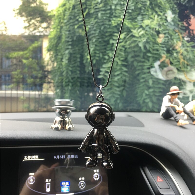 Creatieve Ruimte Robot Auto Sleutelhanger Auto Achteruitkijkspiegel Hanger Astronaut Hanger Persoonlijkheid Mannen En Vrouwen Auto Interieur Meubi