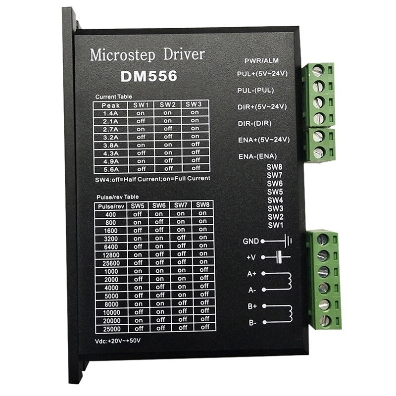 --3 stk  dm556 driver stepmotor 2 fase 5.6a til 57 86 stepmotor controller digital nema 17 nema 23 nema 34 step