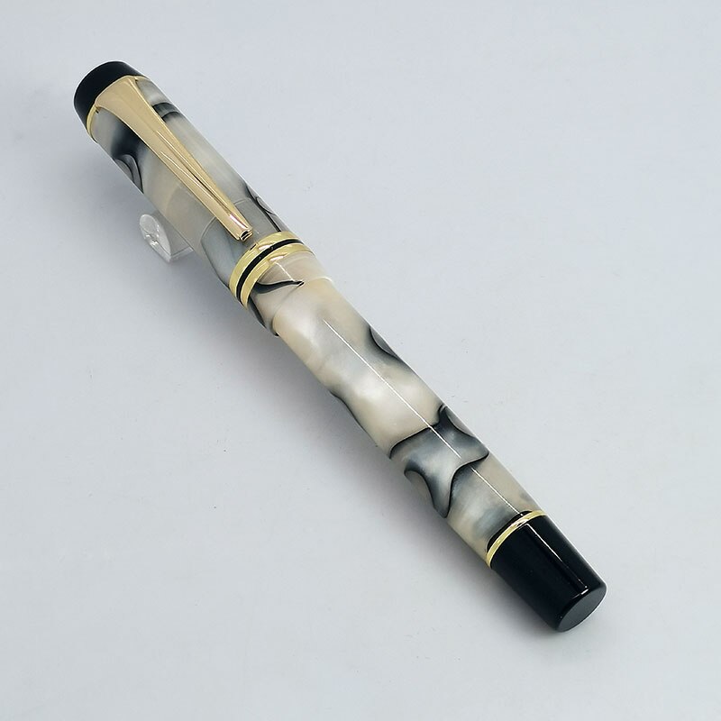 Kaigelu 316 Fountain Pen F Nib Beautiful Marble Amber Pattern Ink Pen Writing for Office Business: Light Grey / EF