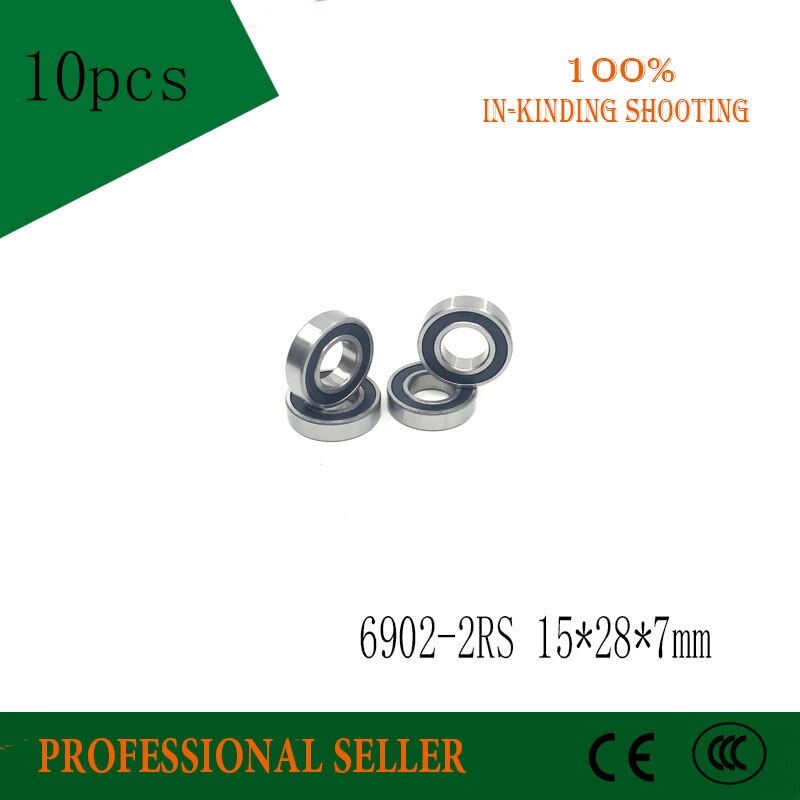 10PCS 6902-2RS 15x28x7MM Metric Thin Section Bearings 61902RS 6902 RS bike hub part