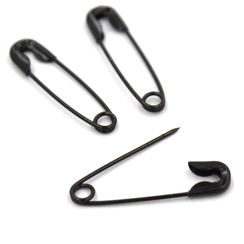 5000 unids/lote de alfileres de seguridad de acero inoxidable, broche de Metal, insignia de joyería, Pin de seguridad, accesorios para manualidades de costura: black