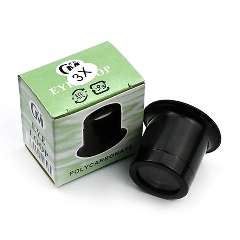 10X Monocular Glass Magnifier Watch Jewelry Repair Tools Loupe Lens Black Distance Reading Monocular Magnifier Kit for Watchmake: 3X