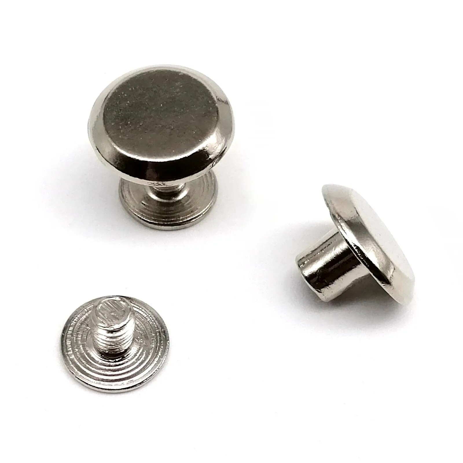 20 stks Ronde Kop 10mm Screwback Chicago Schroef Nagel Binding Klinknagel Stud voor Lederen Schoudertas Knapzak Riem portemonnee: Light Grey