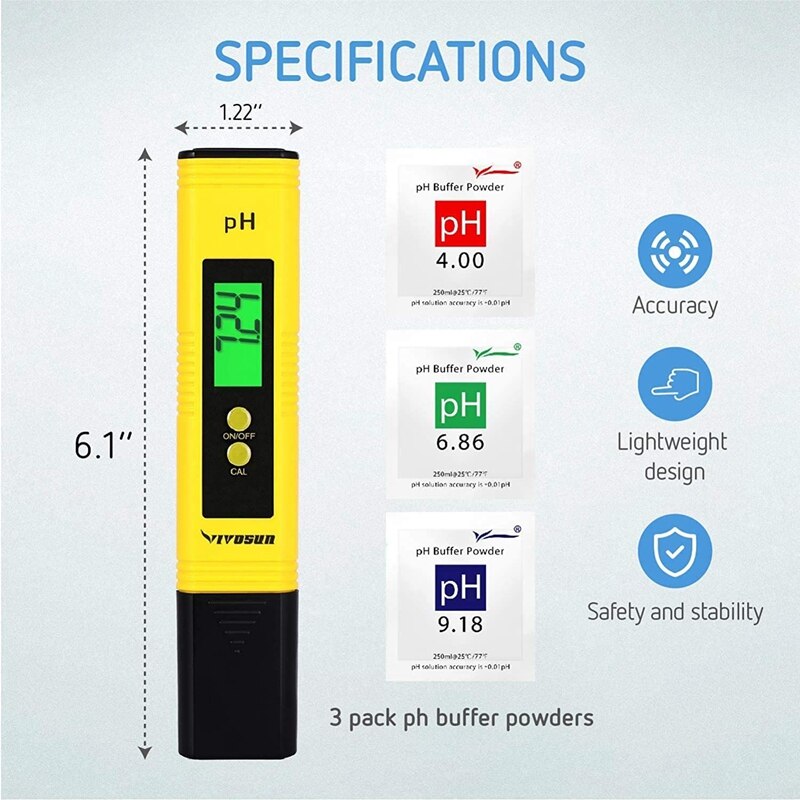 3 Pack Ph Meter Tds Ppm Meter En 3 In 1 Bodem Ph Tester Ph/Ec Digitale Kit Voor thuis, tuin, Gazon, Boerderij