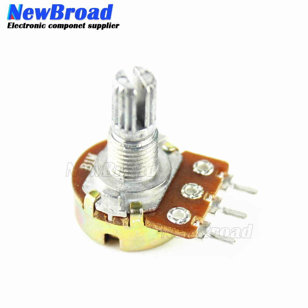 Juego de potenciómetro rotativo cónico lineal, resistencia para Arduino con tapa blanca AG2, WH148, 1K, 10K, 20K, 50K, 100K, 500K, Ohm, 15mm, 3 pines