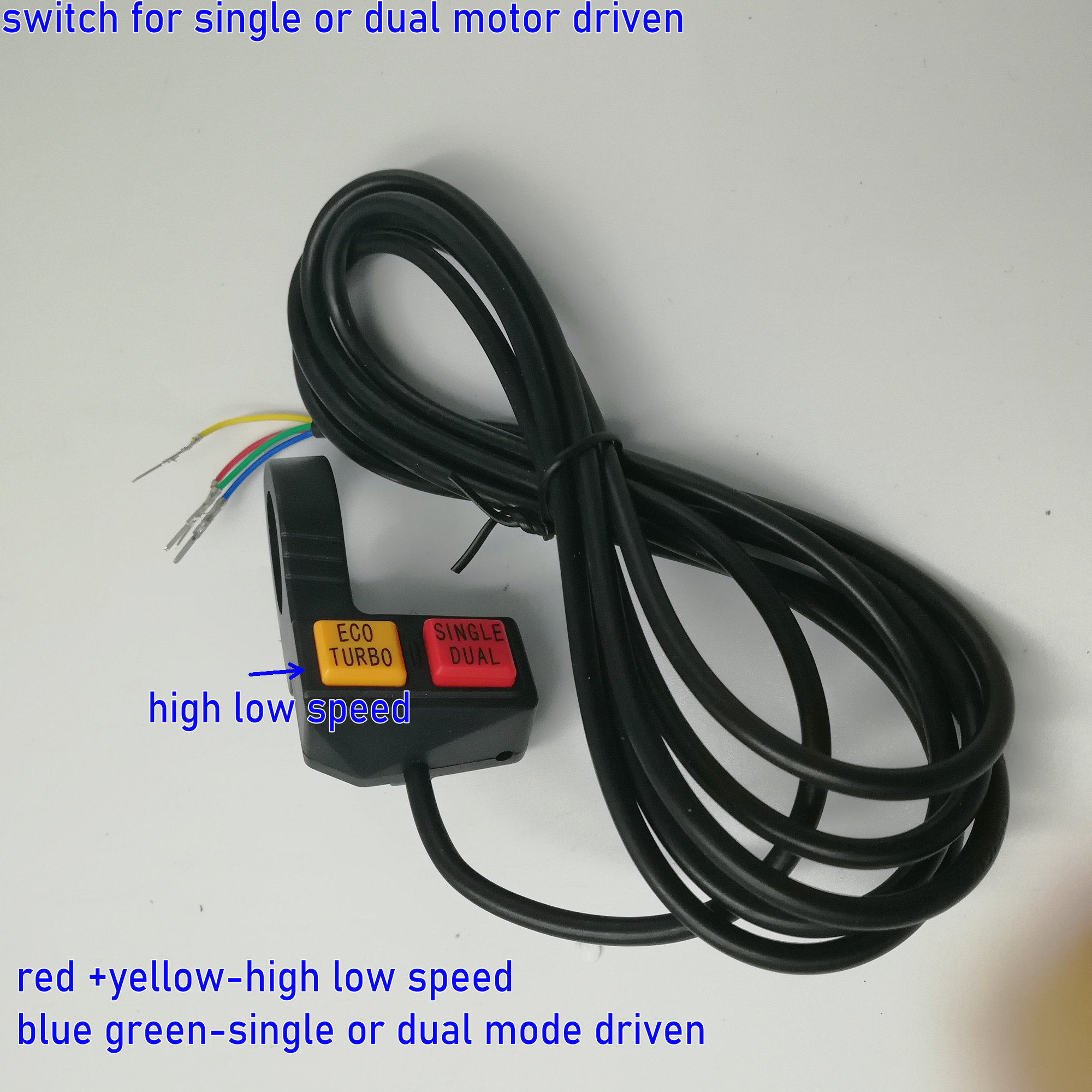 High Low Speed/Boost Switch+Single Dual Motor Driven Control Switch for Electric Bike Scooter Folding Bike MTB Conversion Parts