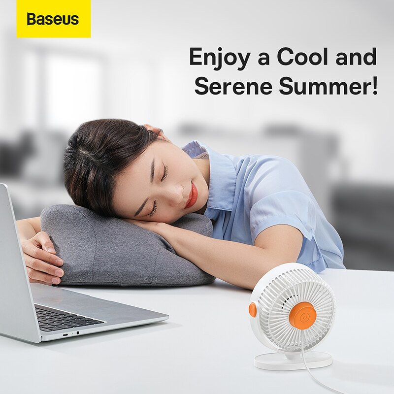 Baseus USB Fan Portable Hanging Mini Cooling Cooler Desk Fan For Home Office Speed Adjustable Desktop Table Summer Cooling Fans